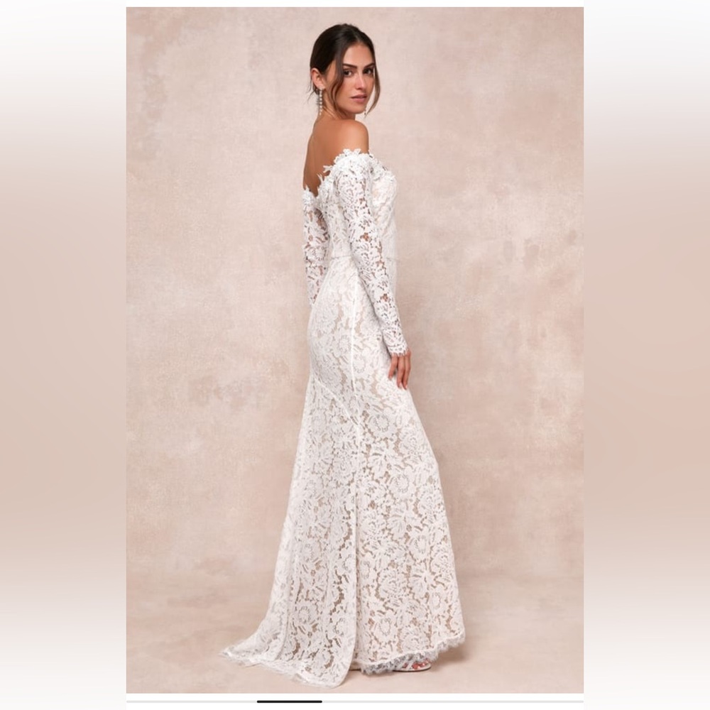 Elegant White Lace Off-Shoulder Dress